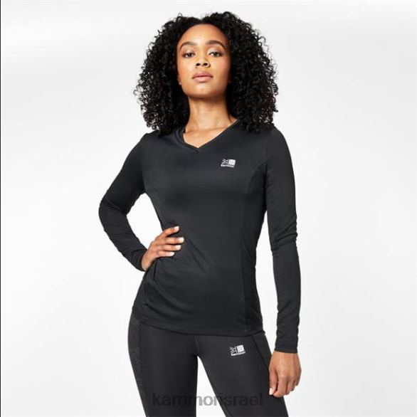 הַלבָּשָׁה il Karrimor נשים חולצת ריצה עם שרוולים ארוכים שָׁחוֹר T60N221