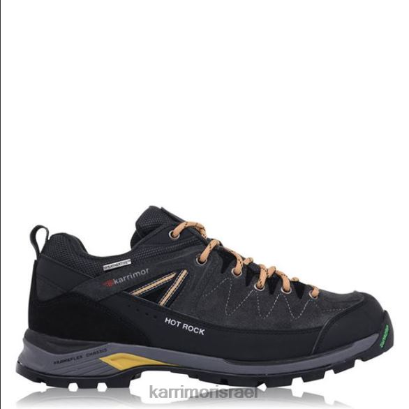 הַנעָלָה il Karrimor גברים נעלי הליכה נמוכות רוק חם פחם/צהוב T60N283